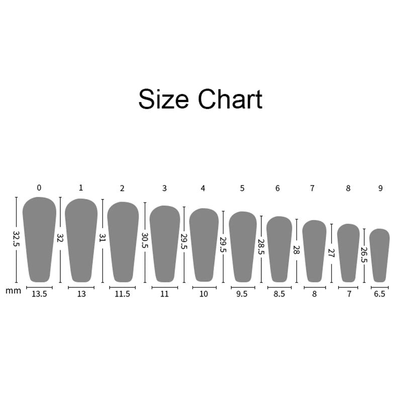 24PCS Mirror Effect Press On Fake Nails With Adhesive