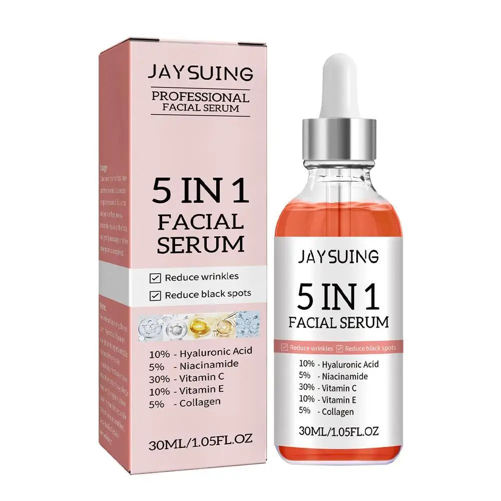 5 In 1 Fade fine lines Firming Face Serum Moisturizing with Vitamin C Hyaluronic Acid