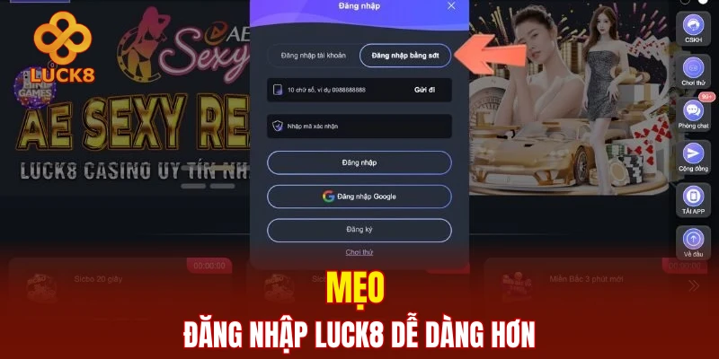 Mẹo để đăng nhập LUCK8 dễ dàng hơn